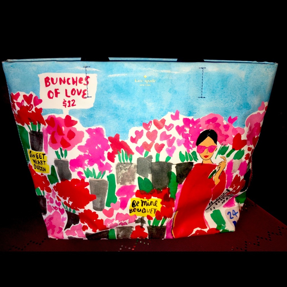 ❤️🌸KATE SPADE NY Be Mine Rose Market Hallie Tote